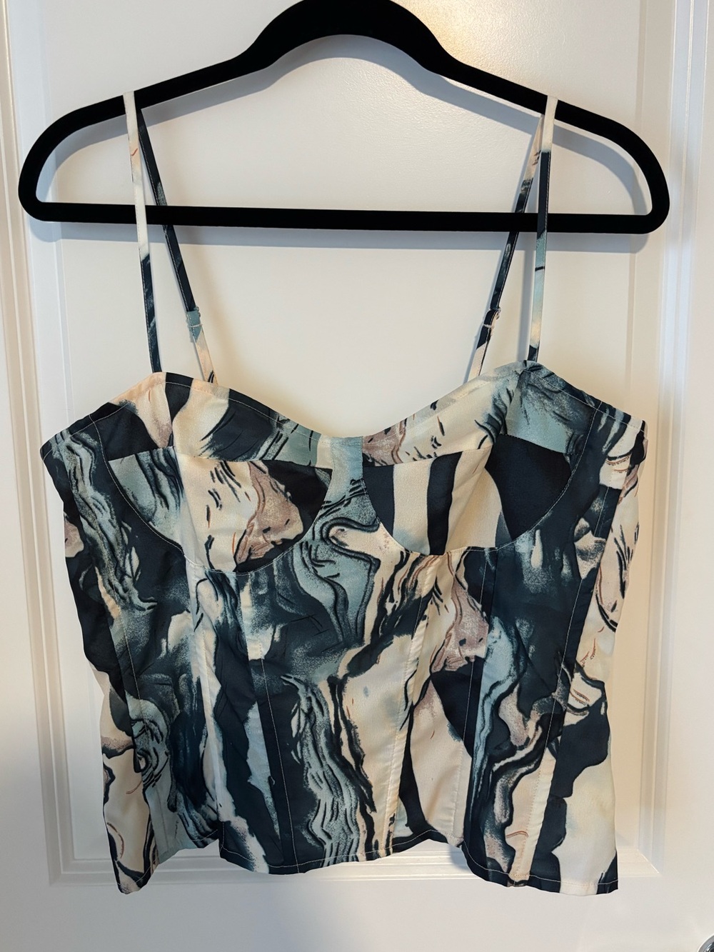 PLT Abstract Marble Print Corset Top